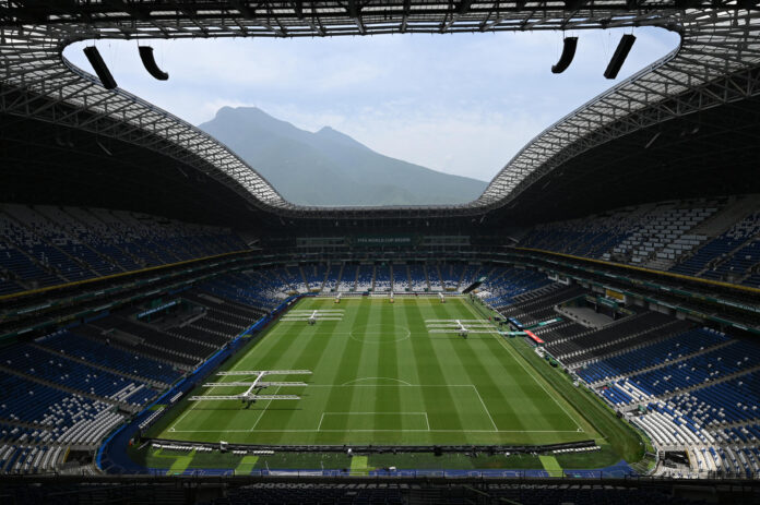 Vista del estadio de Monterrey, escenario del partido del Mundial 2026 entre Japón y Túnez que se disputa este domingo. EFE/Miguel Sierra
