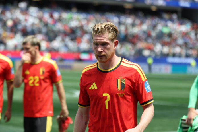 El juagdor belga Kevin De Bruyne ante Irán, en Los Ángeles, USA. EFE/EPA/CHRISTOPHER TORRES
