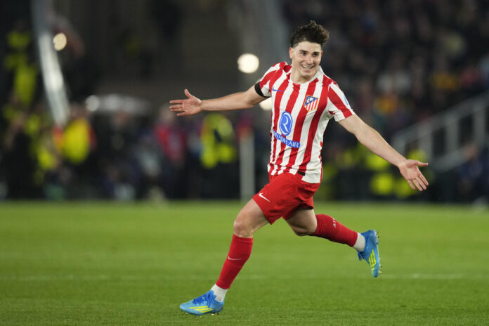El delantero del Atlético de Madrid, Julián Álvarez, en foto de archivo de Siu Wu.EFE
