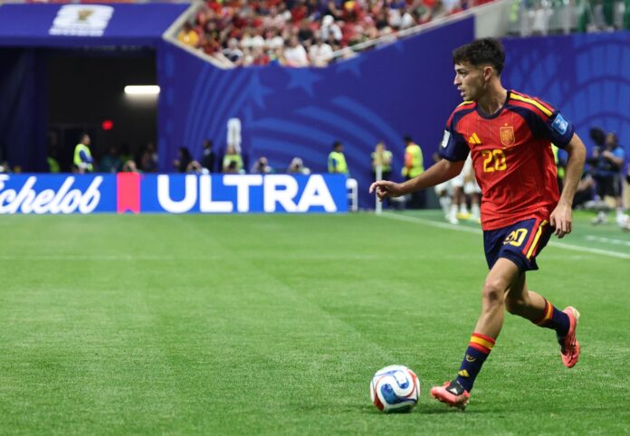 El jugador de España Pedri en Atlanta, USA. EFE/EPA/RONALD WITTEK
