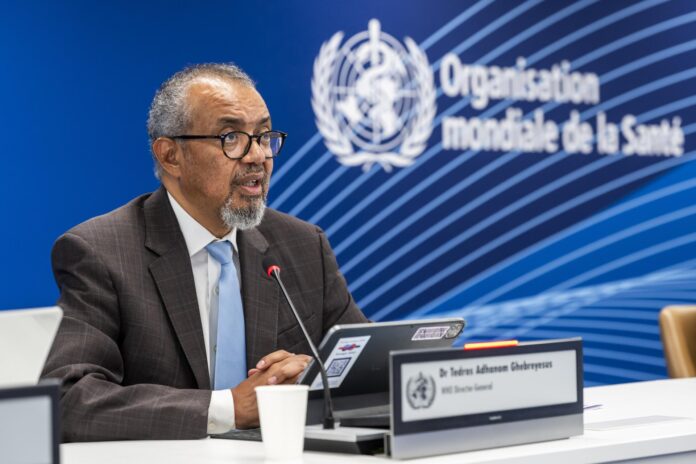 El director general de la Organización Mundial de la Salud (OMS), Tedros Adhanom Ghebreyesus. EFE/EPA/MARTIAL TREZZINI
