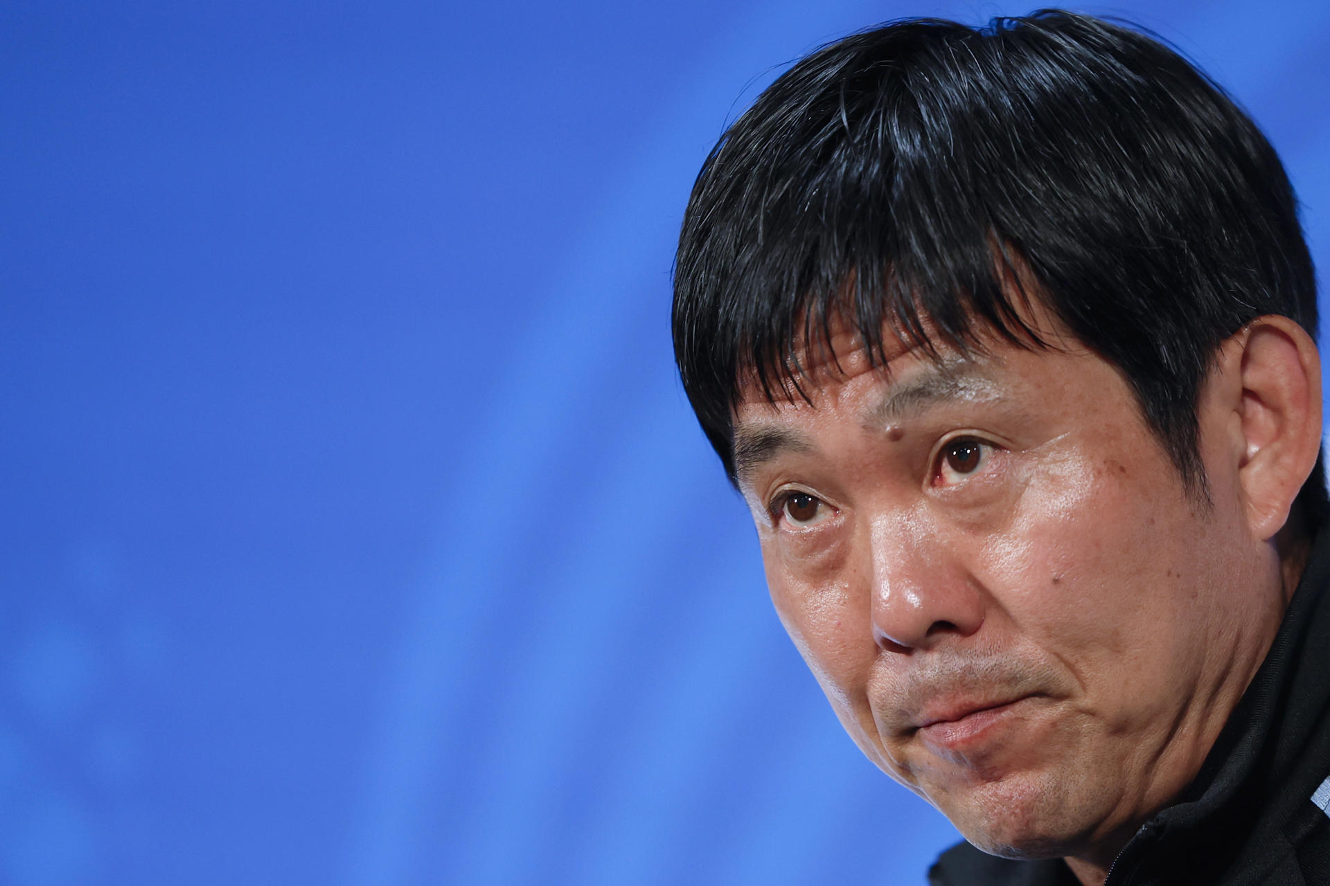El seleccionador de Japón Hajime Moriyasu habla en una rueda de prensa en Dallas (Estados Unidos). EFE/ Mariscal
