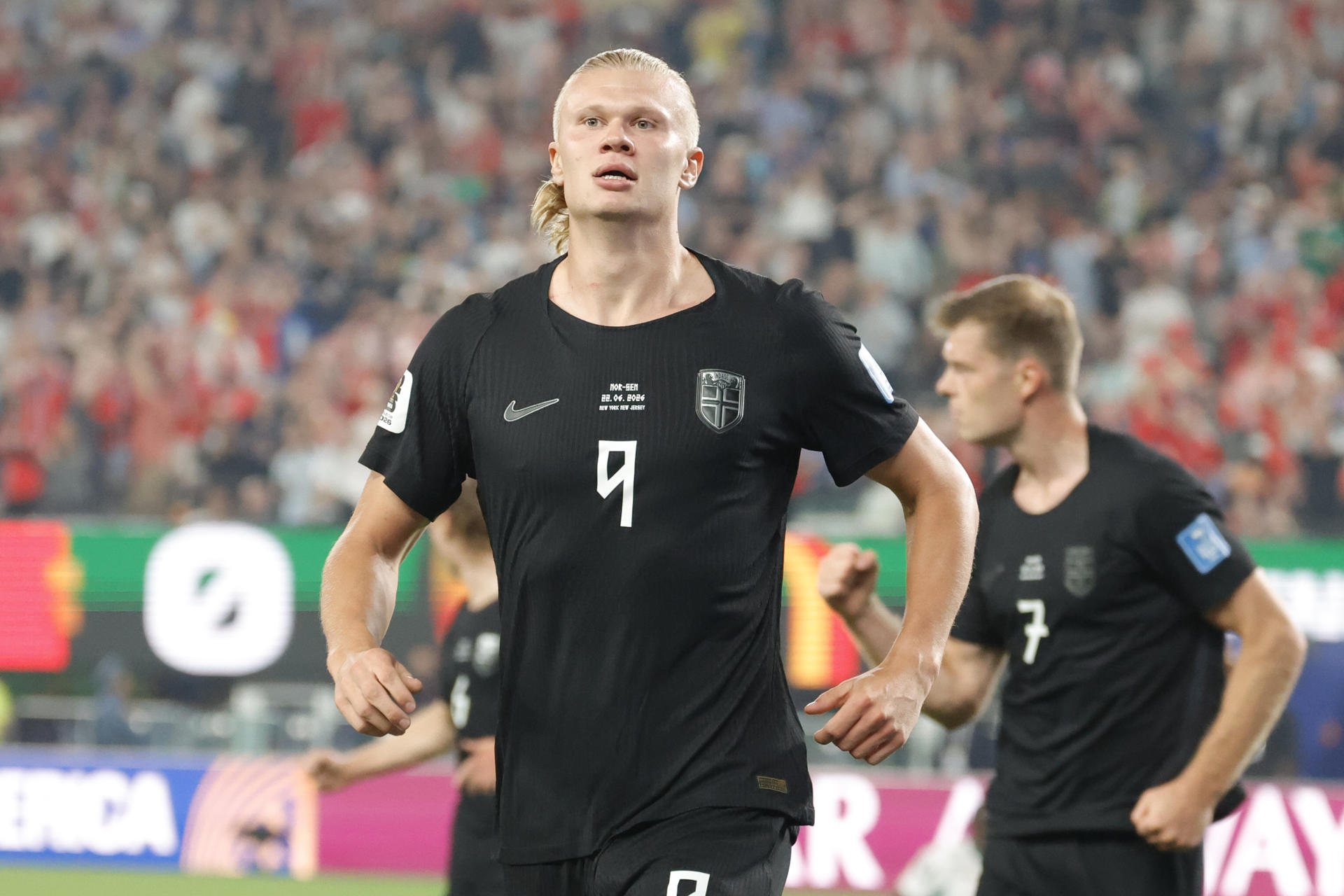 El goleador de Noruega Erling Haaland, hijo del exfutbolista Alf-Inge Haland. EFE/ Sebastiao Moreria
