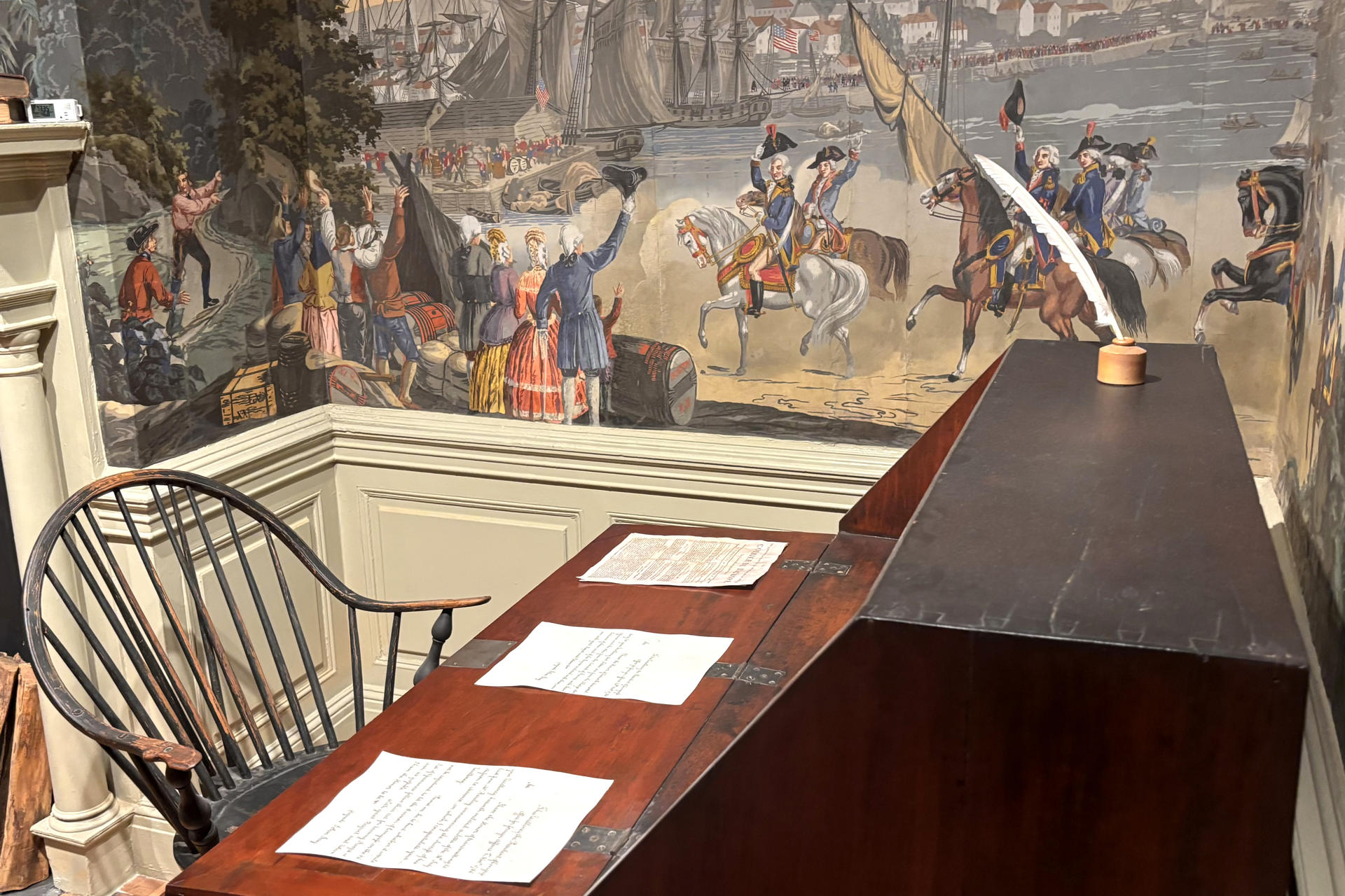 Fotografía del 16 de junio de 2026 que muestra el interior del histórico bar-restaurante Fraunces Tavern en Manhattan, Nueva York (Estados Unidos). EFE/ Esteban Capdepon
