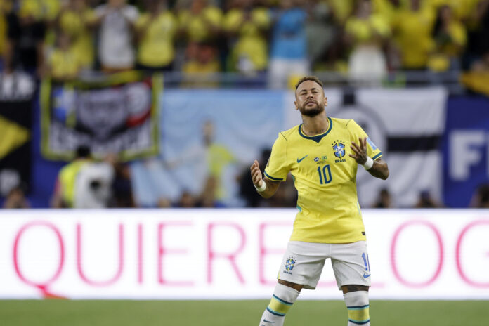 El brasileño Neymar, durante el partido de su selección contra la de Escocia, correspondiente al Grupo C del Mundial de Estados Unidos, México y Canadá. EFE/ Alberto Estevez

