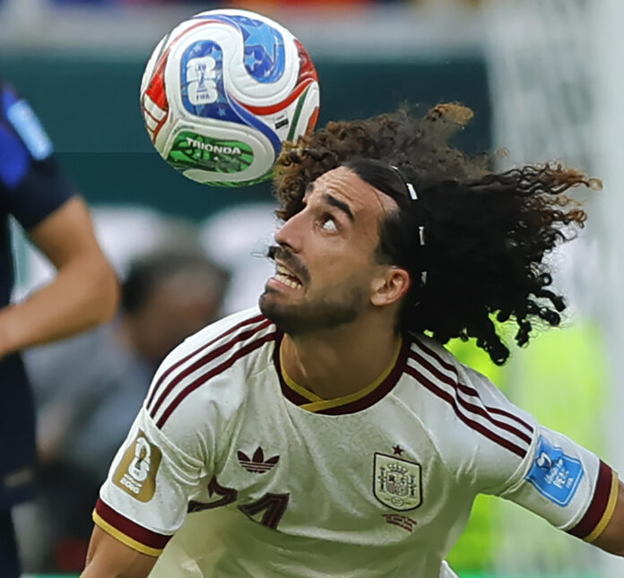 Marc Cucurella destacó la 'garra' esgrimida este viernes en Gualajara por España para derrotar a Uruguay. EFE/ Francisco Guasco
