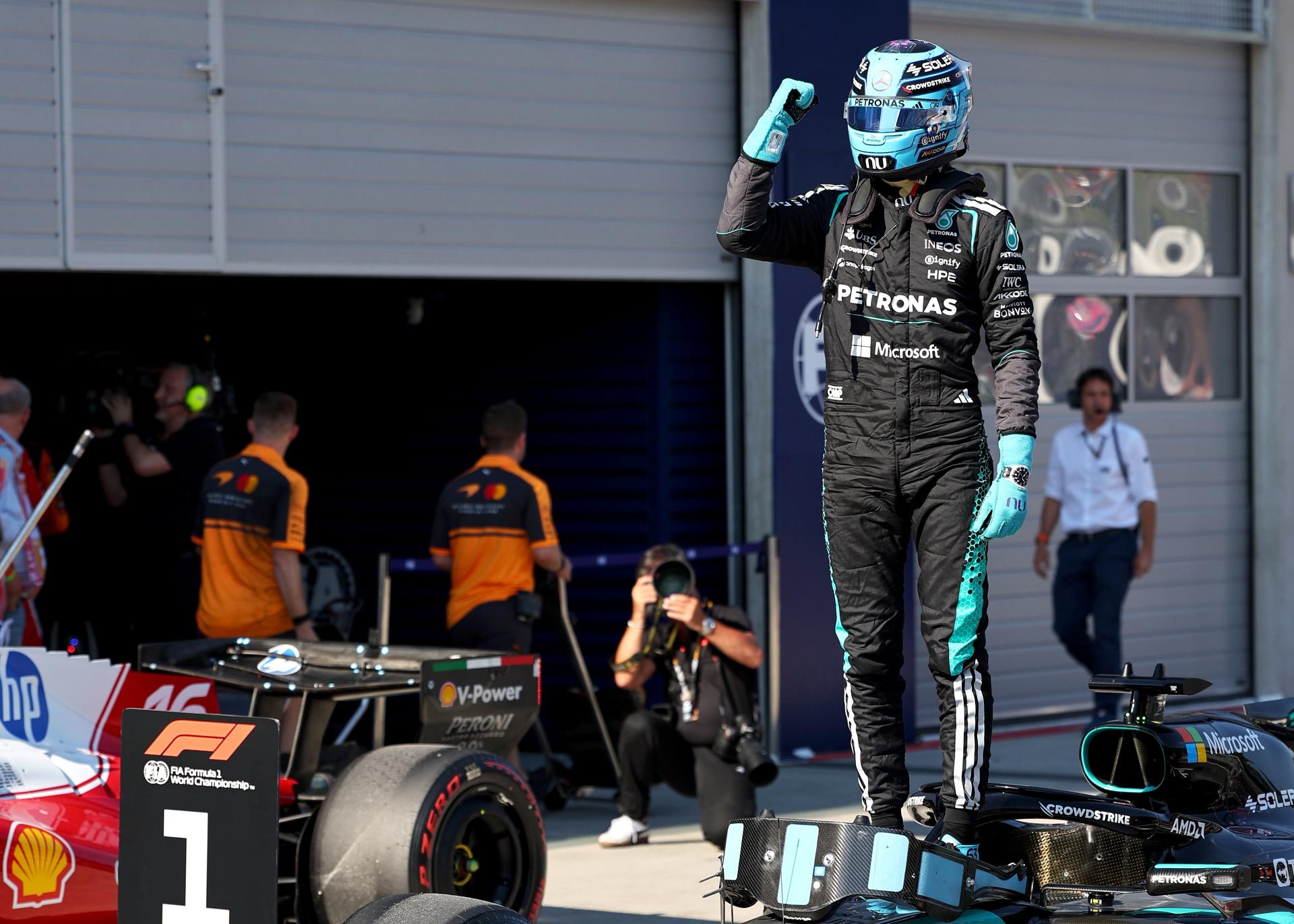 El inglés George Russell (Mercedes) en el Gran Premio de Austria. EFE/EPA/ANNA SZILAGYI
