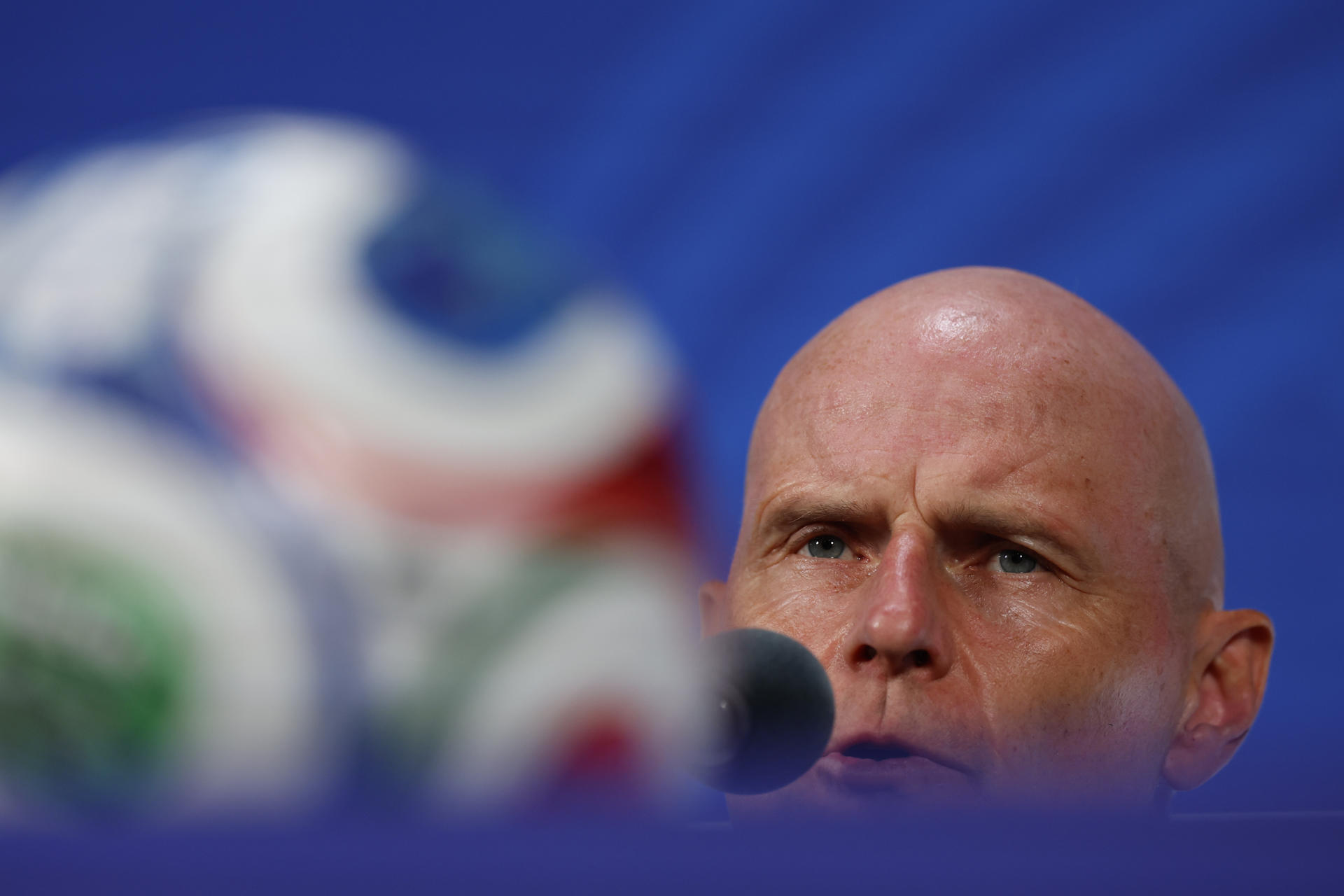 Stale Solbakken, seleccionador de Noruega, afirmó este lunes en Dallas que parte de la evolución del fútbol en su país se debe a la influencia de "la escuela de Guardiola" que ha hecho que se busque más tener la posesión del balón. EFE/ Mariscal
