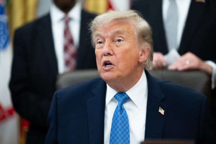 Fotografía del 26 de junio de 2026 del presidente Donald Trump. EFE/Aaron Schwartz / POOL
