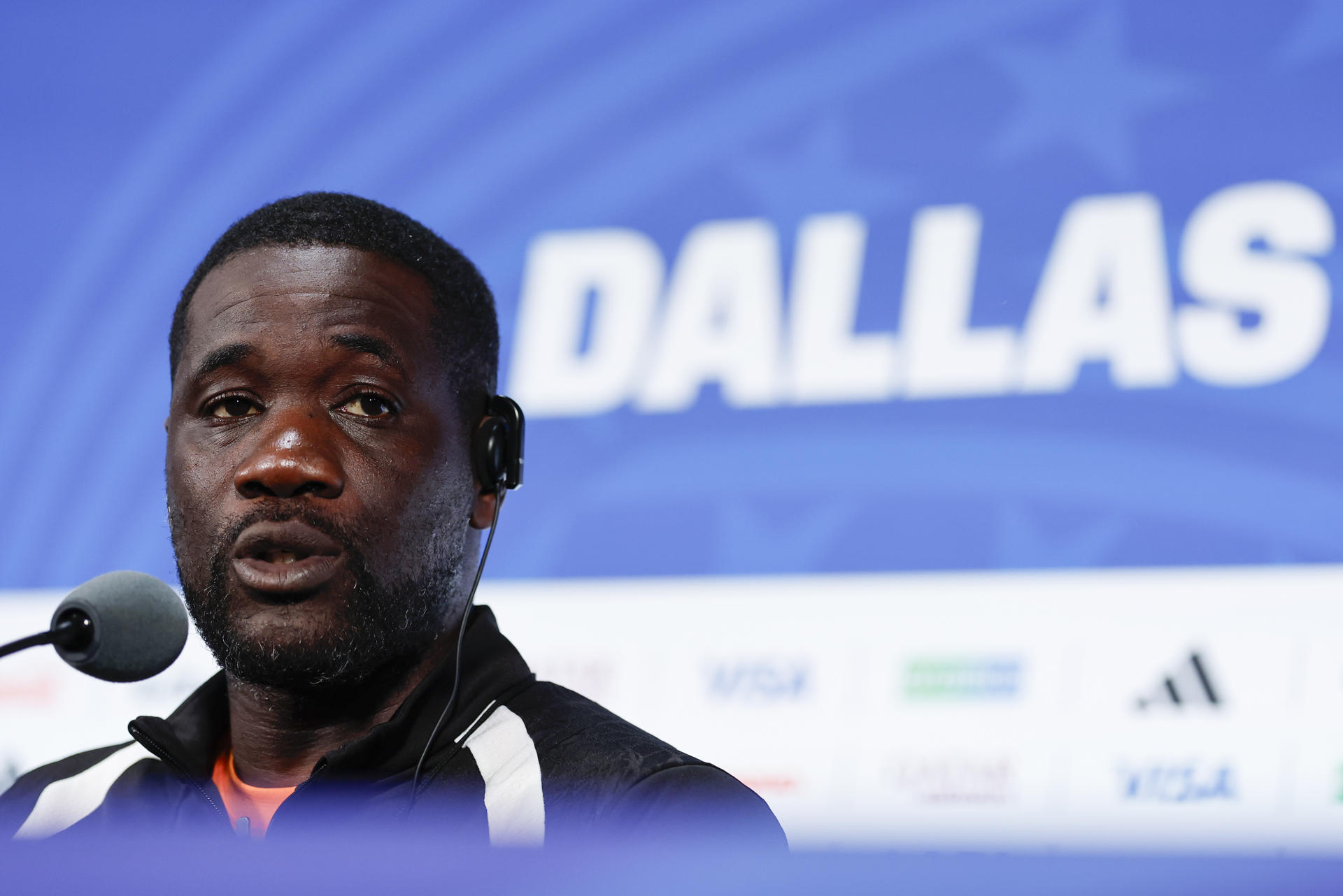 Emerse Faé, seleccionador de Costa de Marfil, destacó que Noruega, su rival de este martes en Dallas en partido de los dieciseisavos de final del Mundial, "no necesita muchas ocasiones para marcar". EFE/ Mariscal
