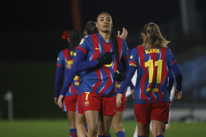 Fotografía del pasado 5 de febrero, en la que puede verse a la delantera del Barcelona Salma Paralluelo, durante un partido. EFE/Juanjo Martín
