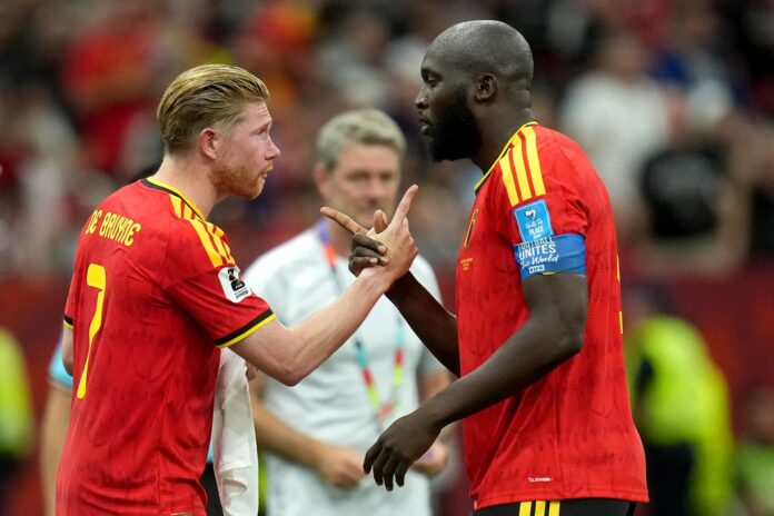 Lukaku y De Bruyne, tras la victoria ante Nueva Zelanda. EFE/EPA/BOB FRID
