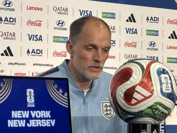 El seleccionador de Inglaterra, Thomas Tuchel, no quiere sorpresas este miércoles, cuando enfrente en Atlanta a República Democrática del Congo. EFE/ Jan Téllez Asensio
