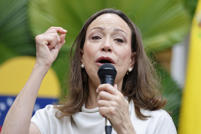 Fotografía de archivo donde aparece la líder opositora venezolana María Corina Machado. EFE/ Bienvenido Velasco
