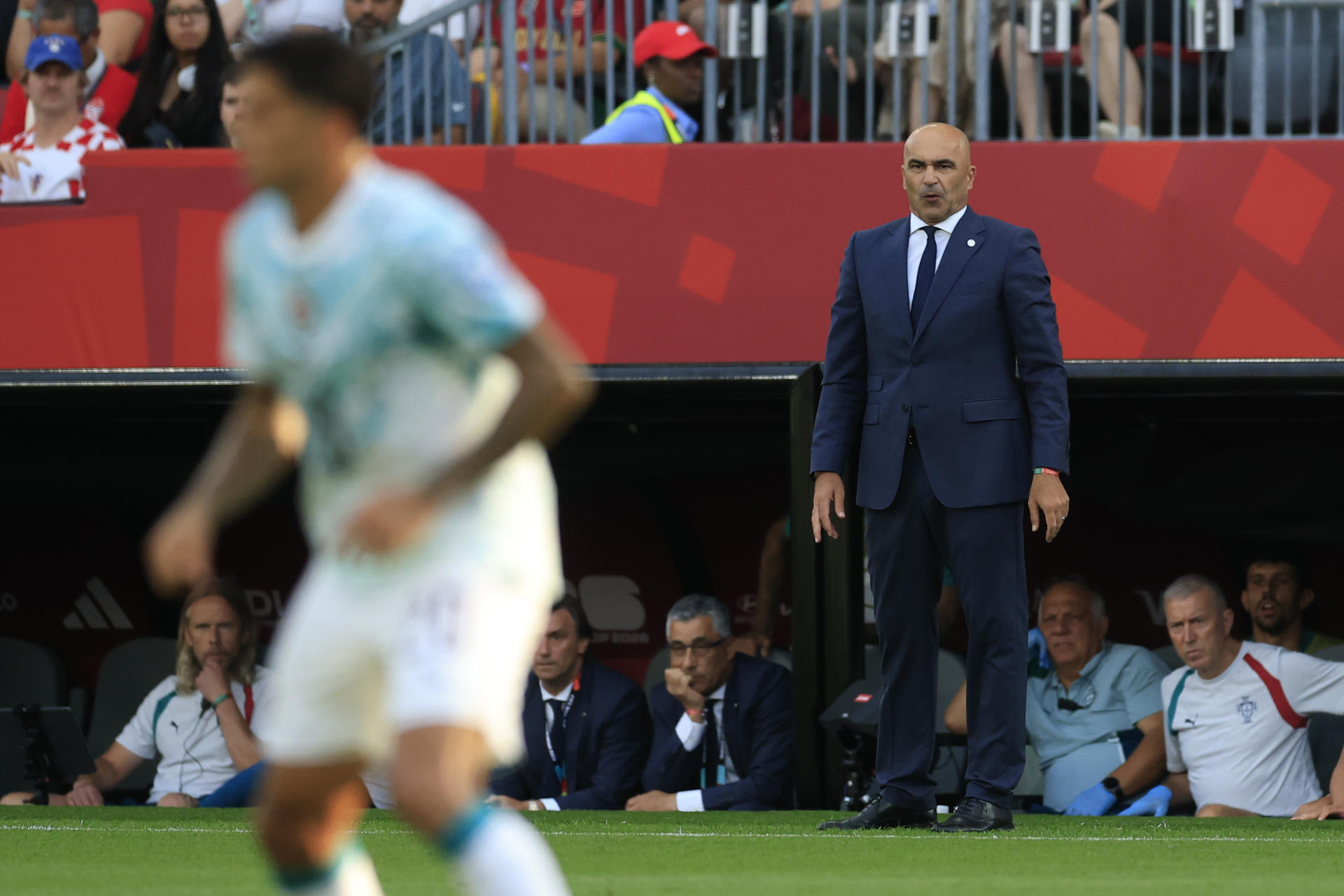 El seleccionador de Portugal, Roberto Martínez, en el partido por los  dieciseisavos de final del Mundial 2026 ante Croacia en Toronto (Canadá). EFE/Bienvenido Velasco
