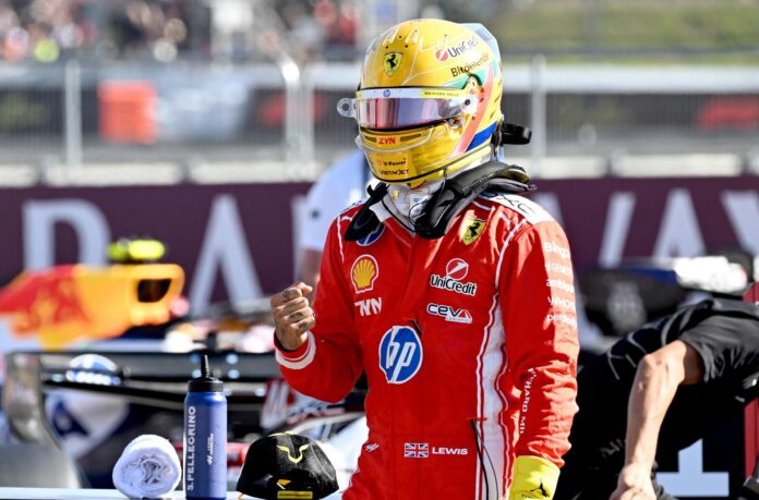 SILVERSTONE (Reino Unido), 03/07/2026.- El séptuple campeón mundial inglés Lewis Hamilton (Ferrari), que saldrá primero este sábado en la prueba sprint del Gran Premio de Gran Bretaña, el noveno del Mundial de Fórmula Uno, que se disputa en el circuito de Silverstone (Inglaterra) EFE/EPA/PETER POWELL
