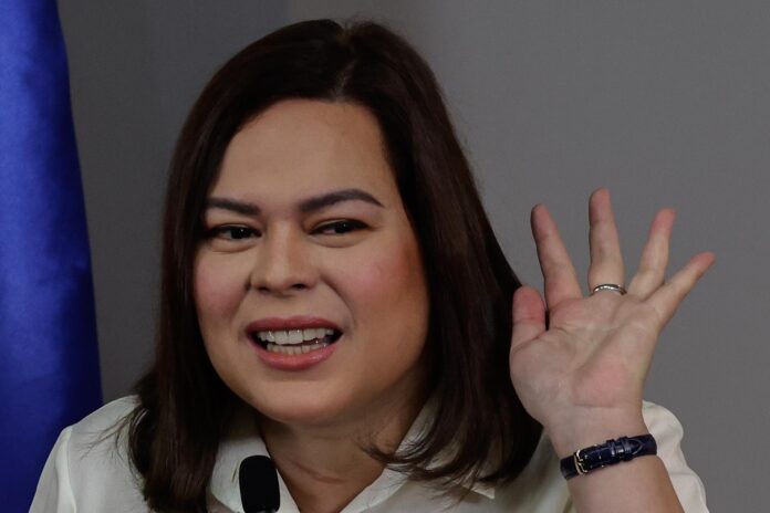 Fotografía de archivo, tomada en febrero de 2025, donde aparece la vicepresidenta de Filipinas, Sara Duterte.
EFE/EPA/ROLEX DELA PENA

