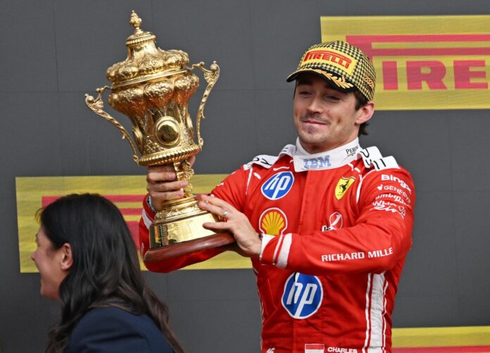El monegasco Charles Leclerc (Ferrari) ganó este domingo el Gran Premio de Gran Bretaña. EFE/EPA/PETER POWELL
