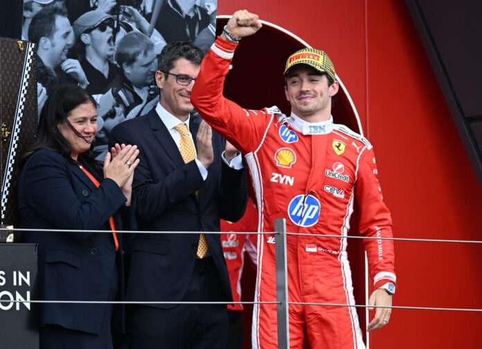 El monegasco Charles Leclerc (Ferrari), ganador este domingo del Gran Premio de Gran BretañaEFE/EPA/PETER POWELL
