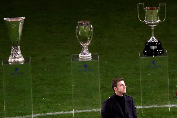 Gabi, en una foto de archivo en su despedida como jugador del Atlético de Madrid en 2018.- EFE/JuanJo Martín
