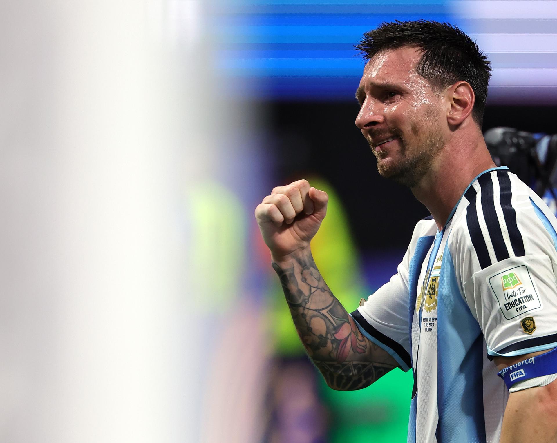 ATLANTA (Estados Unidos), 07/07/2026.- Lionel Messi, de Argentina, celebra tras ganar el partido de octavos de final de la Copa Mundial de la FIFA 2026 entre Argentina y Egipto, en Atlanta, EE.UU., el 07 de julio de 2026. (Egipto) EFE/EPA/CRISTÓBAL HERRERA-ULASHKEVICH
