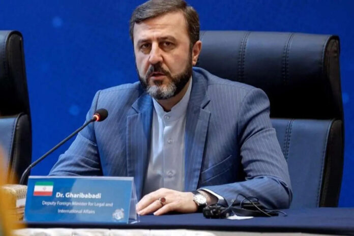 Fotografía difundida por la agencia de noticias iraní IRNA del  viceministro iraní de Asuntos Exteriores, Kazem Gharibabadi. Irán afirmó este miércoles que los ataques estadounidenses contra su territorio, la revocación de la autorización para vender petroleo y 