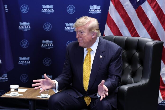 El presidente de EE.UU., Donald Trump, este 8 de julio en Ankara. EFE/EPA/FILIP SINGER / POOL
