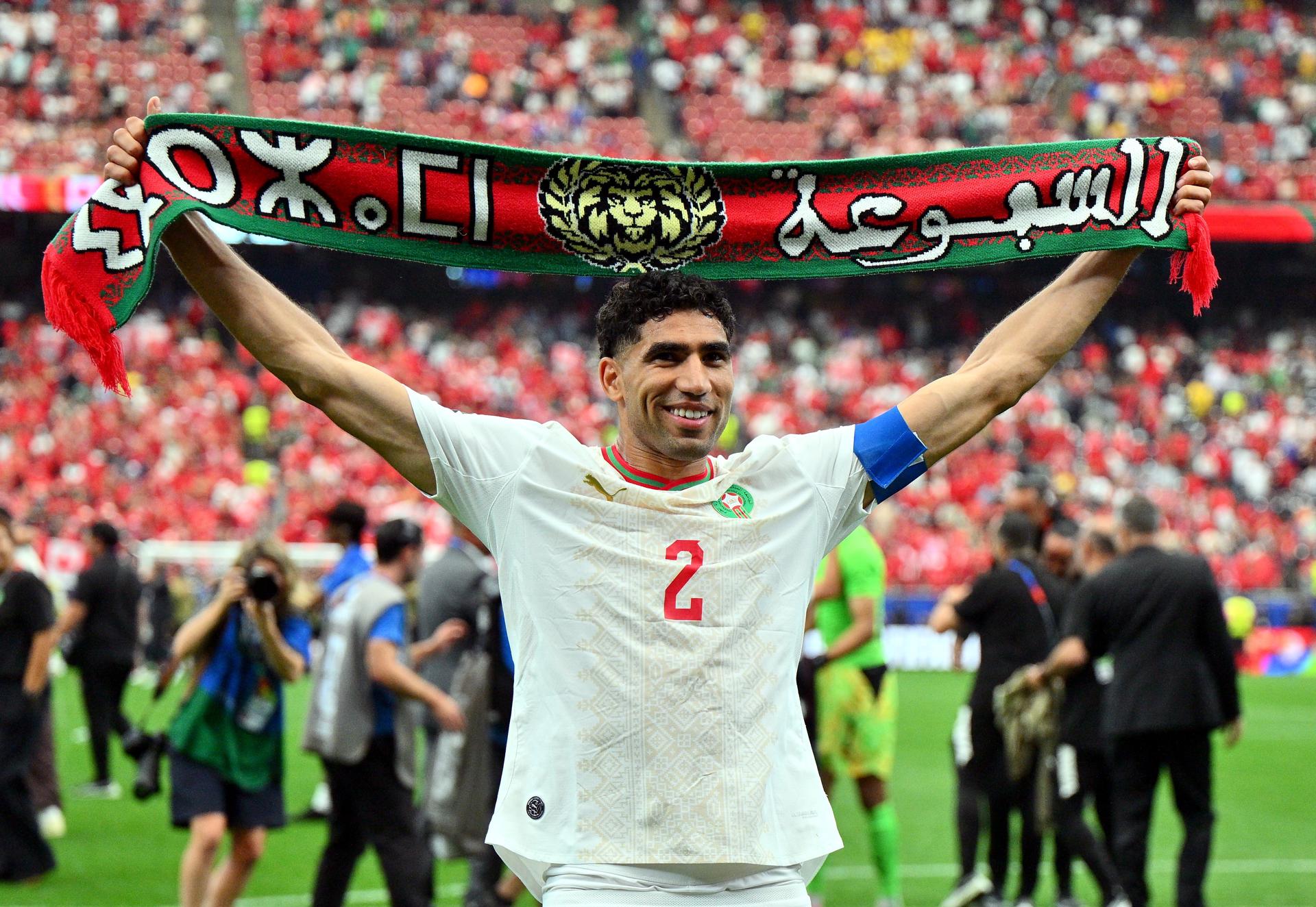 Achraf Hakimi, de Marruecos, encabezará la formación de Marruecos frente a Francia. EFE/EPA/SAM WASSON
