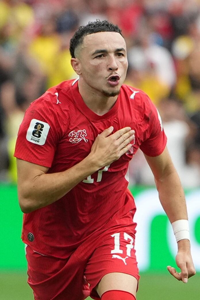 Rubén Vargas, jugador de Suiza. EFE/EPA/BOB FRID
