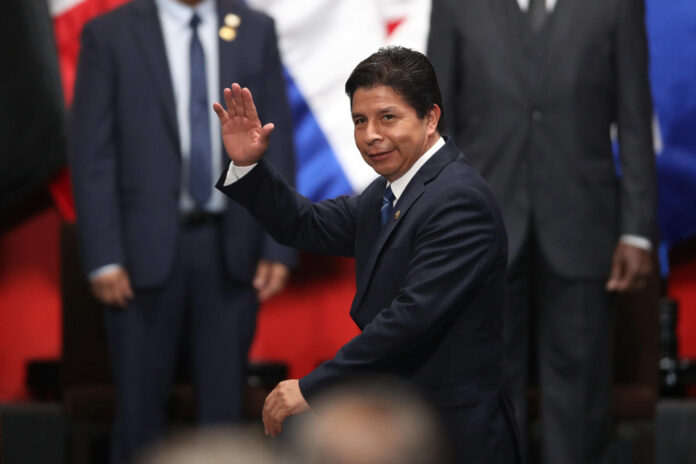 Fotografía de archivo del expresidente peruano, Pedro Castillo (2021-2022). EFE/Paolo Aguilar
