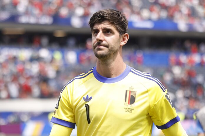 El guardameta belga Thibaut Courtois elogió este viernes en Inglewood el nivel futbolístico de España, que se medirá con Francia en las semifinales del Mundial. EFE/EPA/CHRISTOPHER TORRES

