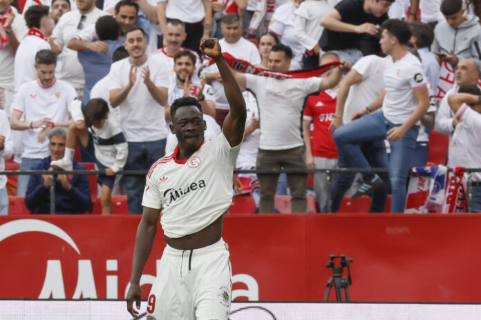 El jugador del Sevilla Akor Adams en el estadio Sánchez Pizjuán de Sevilla en foto de archivo de José Manuel Vidal
