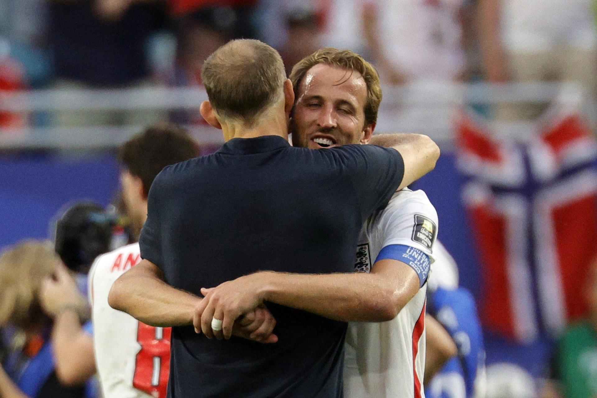 Harry Kane, capitán de la selección de Inglaterra, afirmó este sábado en Miami que el equipo "todavía tiene margen para mejorar" antes de jugar la próxima semana por un cupo en la final del Mundial. EFE/ Alberto Boal
