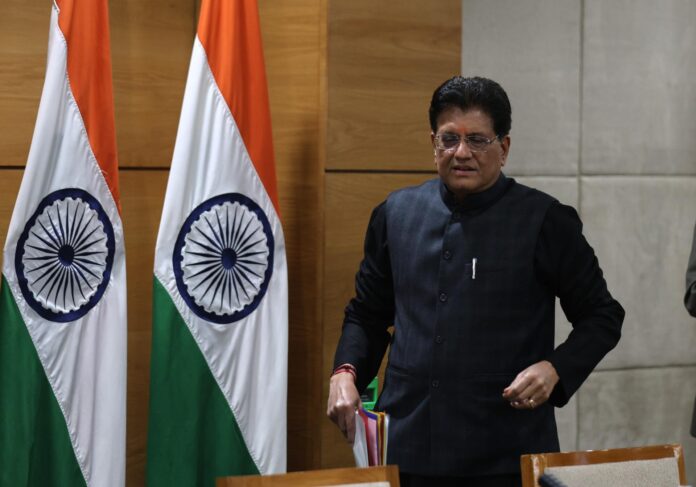Imagen de archivo del ministro de Comercio e Industria de la India, Piyush Goyal, tomada en Nueva Delhi el 3 de febrero de 2026. EFE/EPA/RAJAT GUPTA

