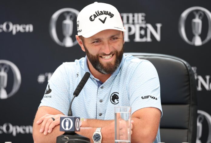 El golfista español Jon Rahm en la rueda de prensa del día de práctica previo al Campeonato de Golf Abierto Británico en el Royal Birkdale de Southport, Reino Unido. EFE/EPA/ADAM VAUGHAN
