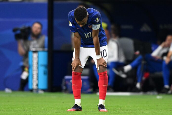 Kylian Mbappe tras ganar el partido de semifinales del Mundial de la FIFA 2026 entre Francia y España en el estadio AT&T en Arlington (Estados Unidos) EFE/EPA/ALBERT PENA
