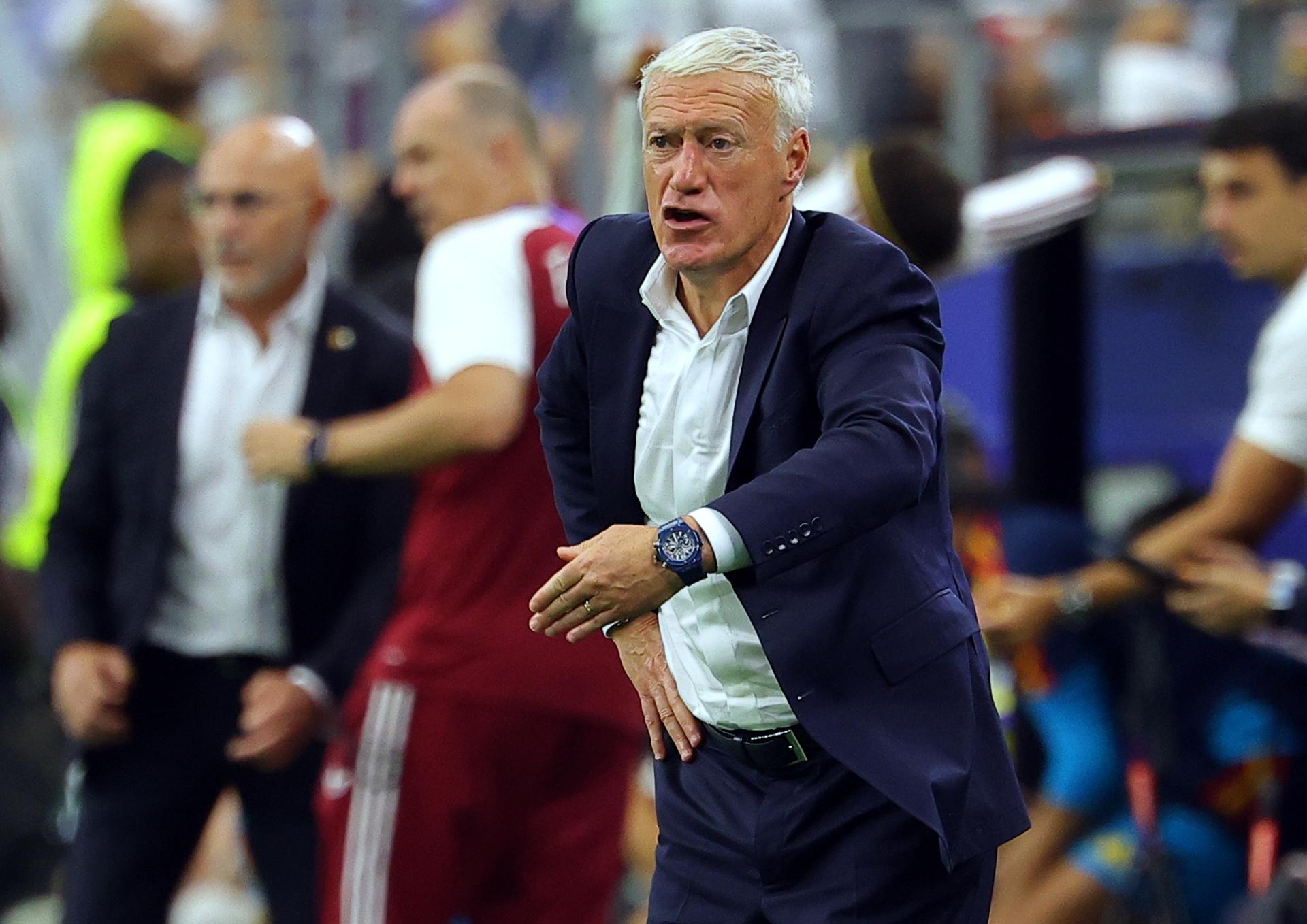 Didier Deschamps, seleccionador de Francia, durante el partido ante España en Dallas. EFE/EPA/CHRISTOPHER NEUNDORF
