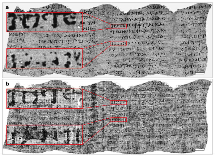 ROMA, 15/07/2026.- La inteligencia artificial (IA) y la física nuclear han logrado una de las mayores hazañas de la arqueología moderna: digitalizar, 'desenrollar' virtualmente y leer por primera vez de principio a fin un pergamino de la antigua ciudad romana de Herculano, arrasada por la erupción del Vesubio hace dos milenios. EFE/Vesuvius Challenge // SOLO USO EDITORIAL/SOLO DISPONIBLE PARA ILUSTRAR LA NOTICIA QUE ACOMPAÑA (CRÉDITO OBLIGATORIO)
