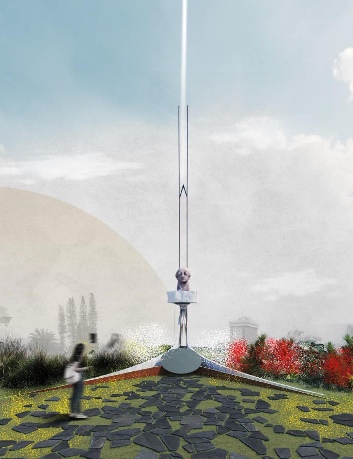 Fotografía cedida por la Ministerio de Guatemala que muestra el plano donde será construido el monumento funerario que resguardara los restos de Miguel Ángel Asturias, en su repatriación a la Ciudad de Guatemala. EFE/ Ministerio de Guatemala
