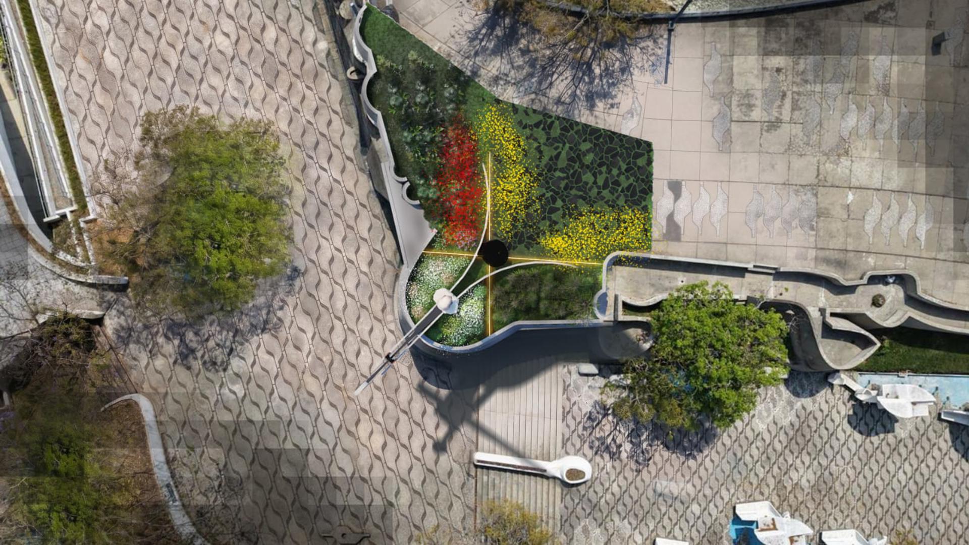 Fotografía cedida por la Ministerio de Guatemala que muestra el plano donde será construido el monumento funerario que resguardara los restos de Miguel Ángel Asturias, en su repatriación a la Ciudad de Guatemala. EFE/ Ministerio de Guatemala
