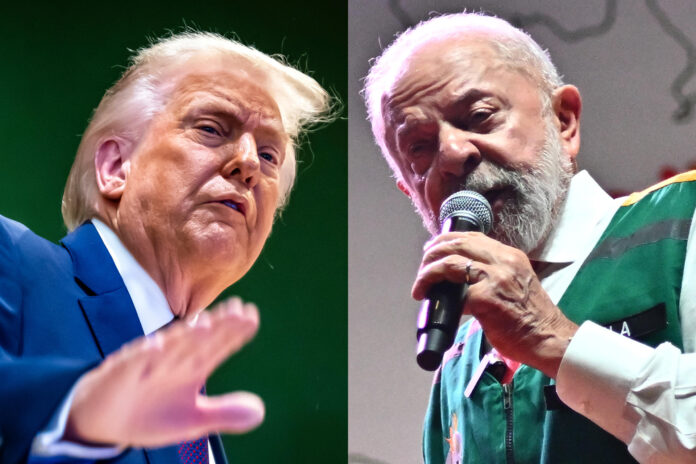 Combo de fotografías de archivo del presidente de Estados Unidos, Donald Trump (i), y el presidente de Brasil, Luiz Inácio Lula da Silva (d). EFE/ ARCHIVO
