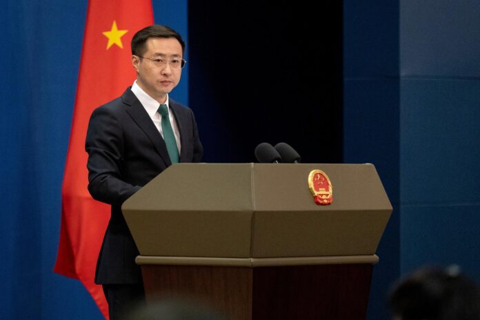 Imagen de archivo del portavoz de la Cancillería china Lin Jian. EFE/EPA/JESSICA LEE
