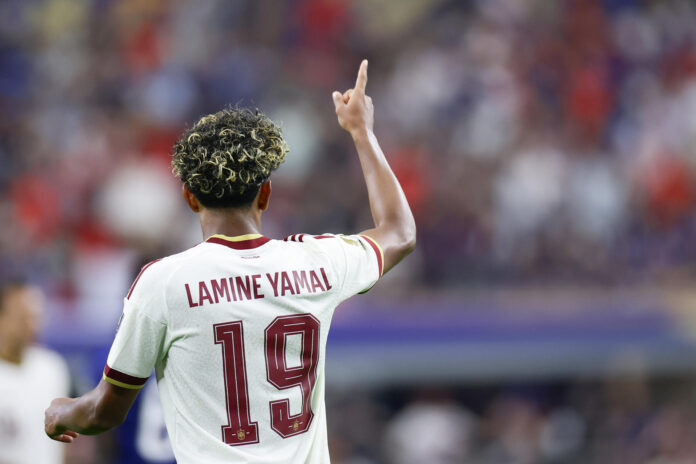 Lamine Yamal, en la semifinal ante Francia. EFE/ Carlos Ramírez
