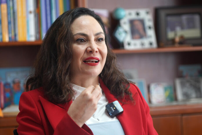La directora del Departamento Administrativo Nacional de Estadística (DANE), Piedad Urdinola, habla durante una entrevista con EFE este miércoles, en Bogotá (Colombia). EFE/ Pablo R. Seco
