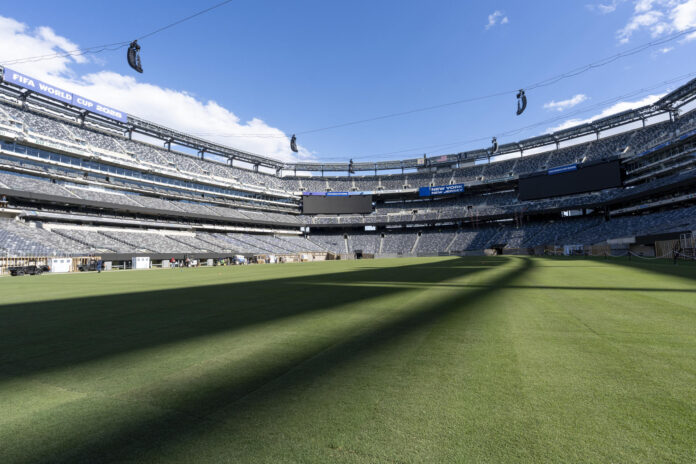 Fotografía del pasado 7 de mayo, en la que puede verse el estadio MetLife, escenario de juego de la final del Mundial de Estados Unidos, México y Canadá entre España y Argentina. EFE/ Angel Colmenares
