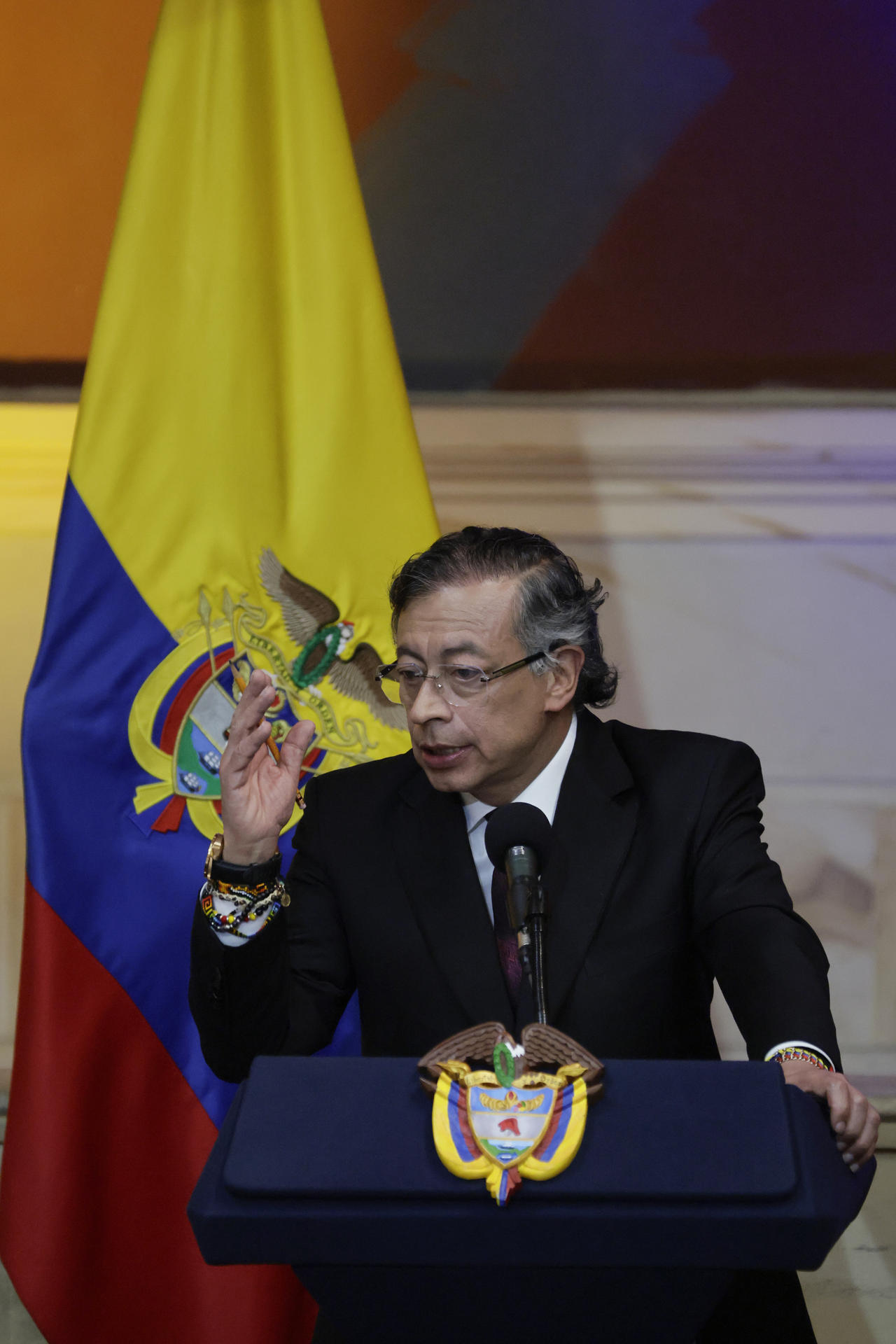 El presidente saliente de Colombia, Gustavo Petro, habla en la instalación del nuevo Congreso este 20 de julio de 2026, en Bogotá (Colombia). EFE/ Carlos Ortega