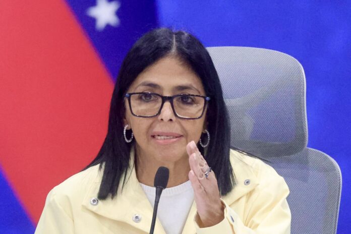 Fotografía de archivo donde aparece la presidenta encargada de Venezuela, Delcy Rodríguez. EFE/ Iván Cárdenas
