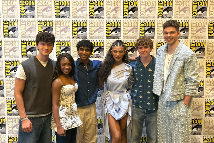 Integrantes del elenco de la serie 'Percy Jackson y los dioses del Olimpo' posan durante la Comic-Con en San Diego (EE.UU.). Imagen de archivo. EFE/ Mikaela Viqueira
