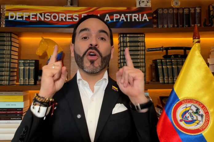 Captura de video tomada de la cuenta oficial en X @ABDELAESPRIELLA durante una alocución del presidente electo de Colombia, Abelardo de la Espriella, este 26 de julio. EFE/@ABDELAESPRIELLA
