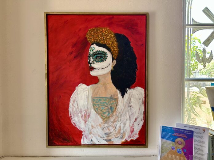 Fotografía del 17 de julio de 2026 que muestra la obra 'La Llorona' pintada por Tita Flores, directora del programa de arte 'La Ristra', en Tucson, Arizona (EE.UU.). EFE/María León
